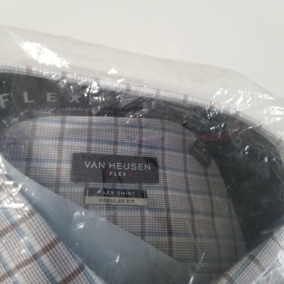 New Van Heusen‎ Ultra Flex Spread Collar Long Sleeve Wrinkle Free Dress Shirt - Picture 4 of 6